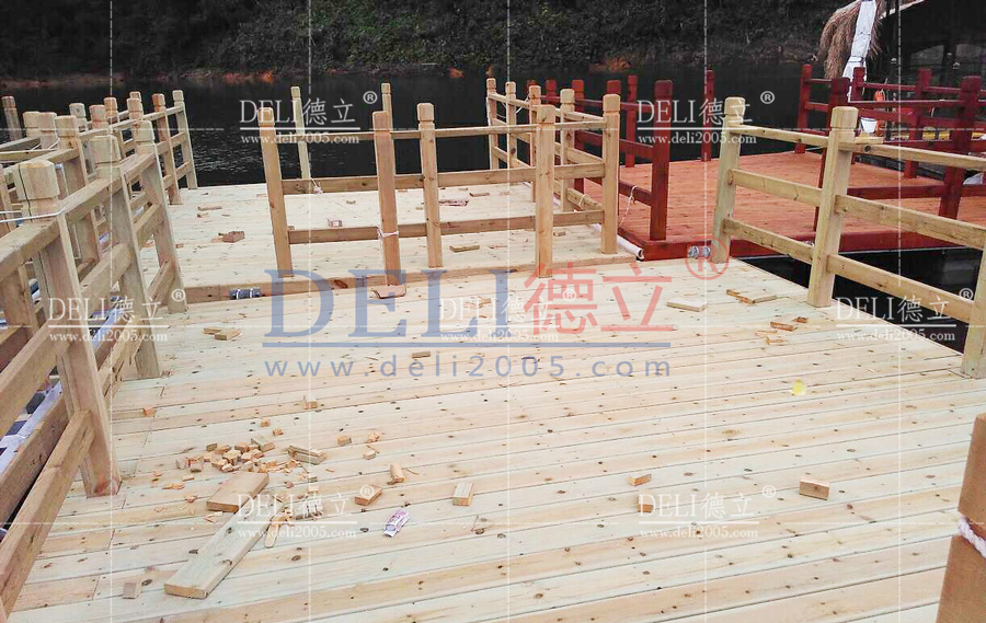 海南保亭神玉岛水上咖啡厅码头工程-紧张施工中