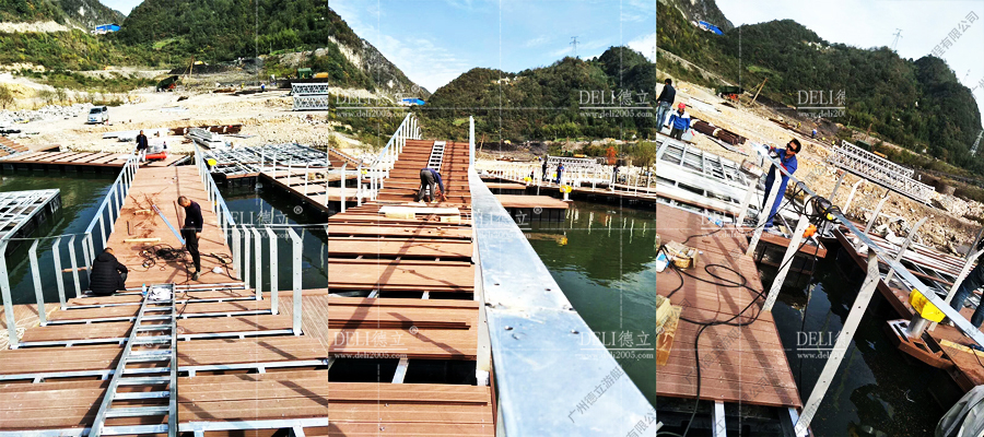 Construction Site of Landscape Floating Bridge in Liupanshui, Guizhou