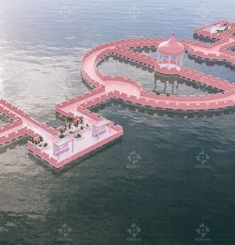 现代网红主题浮桥 景观浮桥