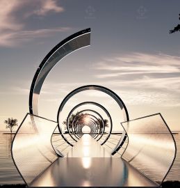 景观浮桥：时空隧道